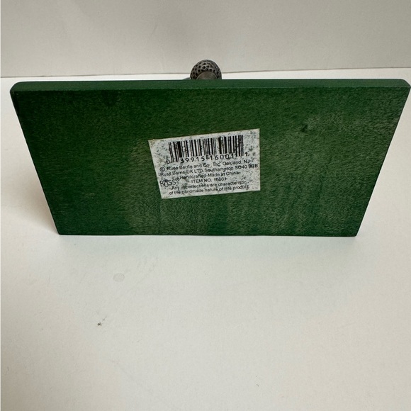 Russ Golf Club Balls Business Card Holder Pewter w/ Wooden Base - Picture 6 of 8